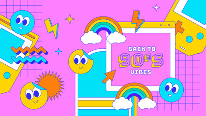 Vector linear vintage vaporwave background