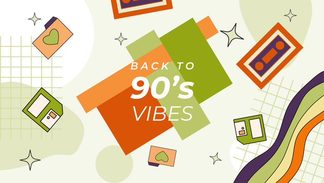 90's vibes asset element retro, vintage separated clip art, pop art illustration editable.