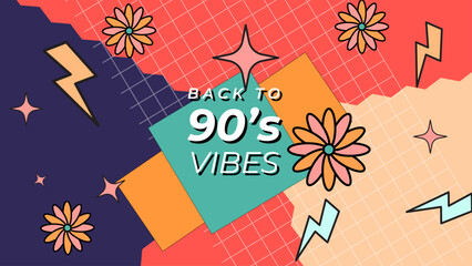 Vector back to the 90s memphis style