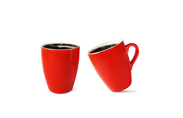 bright red coffee mug isolated PNG transparent