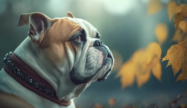 Bulldog dog. beautiful instagram photography - Generative AI
