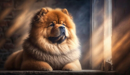 Chow Chow dog. beautiful instagram photography - Generative AI
