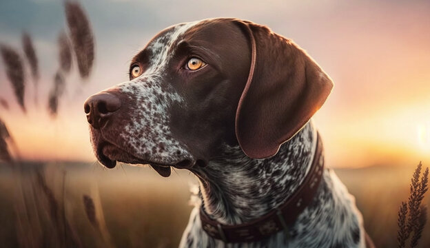German Shorthaired Pointer dog. beautiful instagram photography - Generative AI
