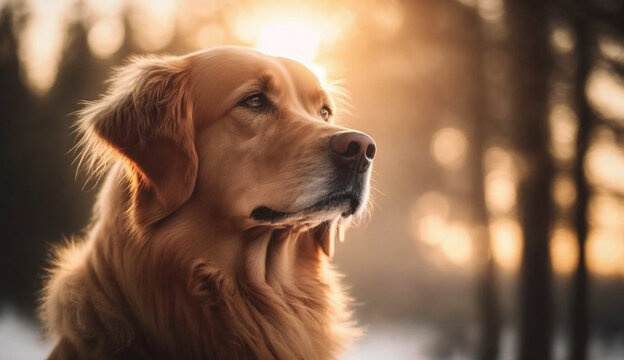 Golden Retriever dog. beautiful instagram photography - Generative AI
