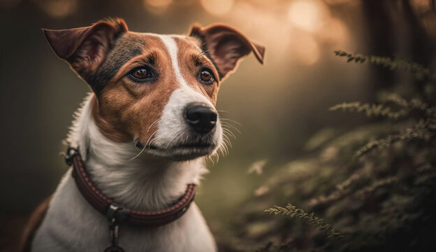 Jack Russell Terrier dog. beautiful instagram photography - Generative AI
