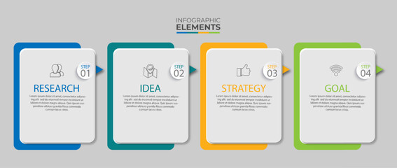 Business infographic circle design icons 4 options or steps premium vector