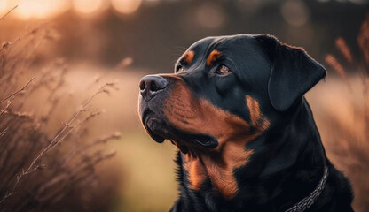 Rottweiler dog. beautiful instagram photography - Generative AI
