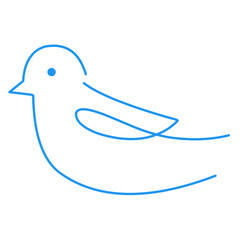 Minimalist Outline Bird Icon 