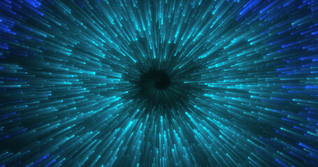 Abstract blue energy magical glowing spiral swirl tunnel background