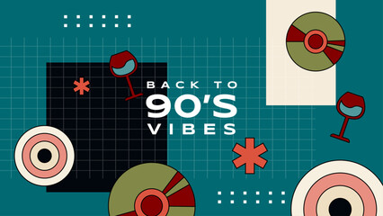 90's vibes asset element retro, vintage separated clip art, pop art illustration