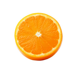 Fototapeta na wymiar One half of orange cut out on transparent background, Generative AI