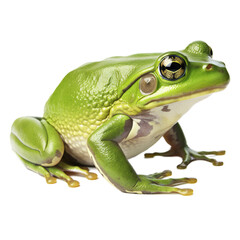 Obraz premium A green frog isolated on transparent background, Generative AI