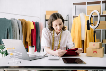 Fashion designers work in studios.