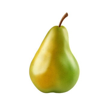 One pear isolated on transparent background, Generative AI