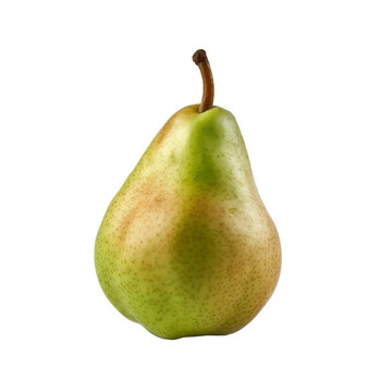 One pear isolated on transparent background, Generative AI