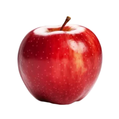Fotobehang A red apple isolated on transparent background, Generative AI © Art is Magic