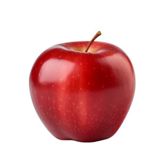 Plakat A red apple isolated on transparent background, Generative AI