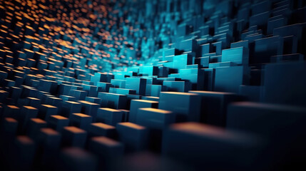 Obraz premium Modern abstract digital 3D background. Copy space. Based on Generative AI