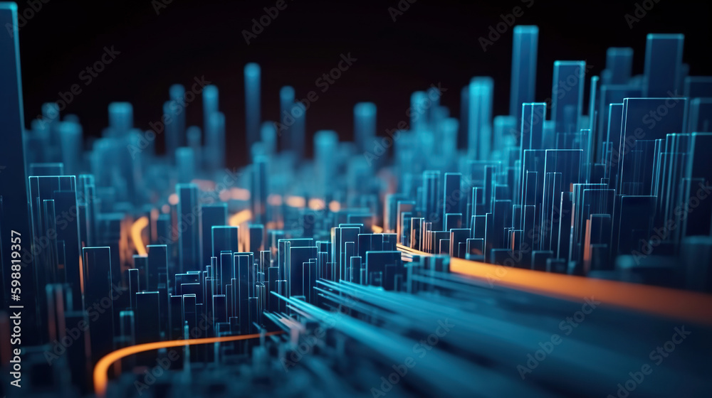 Poster modern abstract digital 3d background. copy space. based on generative ai
