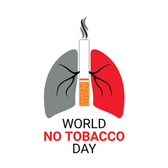 World No Tobacco Day. Holiday concept. Template for background, banner, card, poster with text inscription. Vector illustration