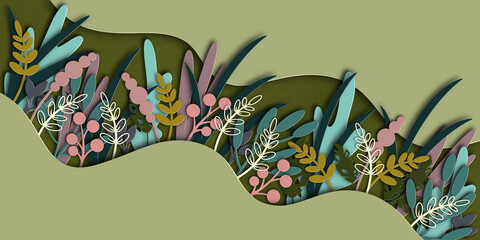 abstract paper cut style background.