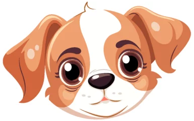 Foto op Plexiglas Kinderen Cute dog cartoon face
