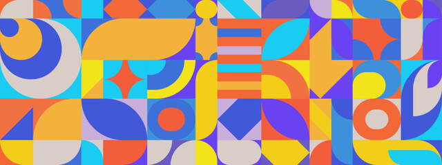 Abstract geometric pattern design in retro style. Vector illustration.
