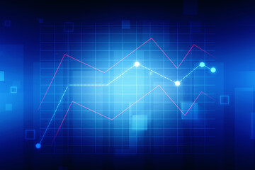 2d rendering Stock market online business concept. business Graph 