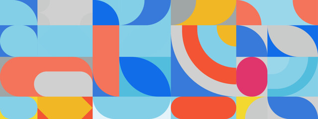 Vintage abstract geometrict colorful retro design banner