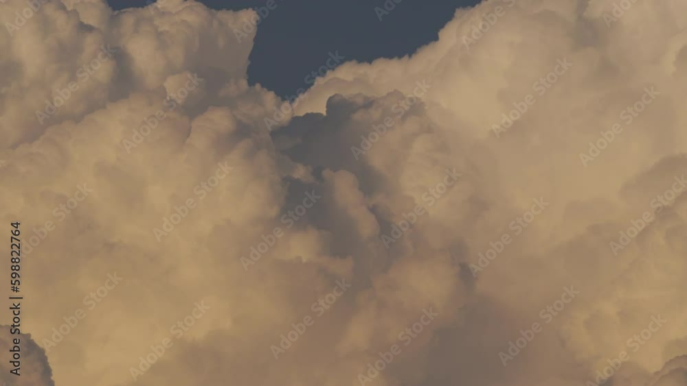 Wall mural time lapse video. large, detailed clouds captured from a distance with high-quality cameras and lens