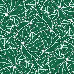 Abstract leaves vector seamless pattern.