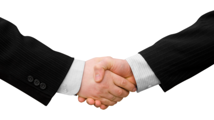 handshake of two businessmen on a png  background