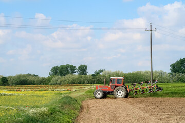 Po Valley landscape field cultivation nature natural agriculture farmhouse tree earth