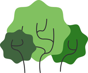 Stylized Bushes Floral 