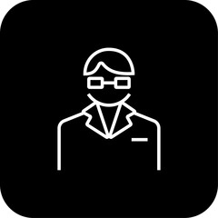 Lawyer Business icon with black filled line style. lawyer, legal, court, judge, justice, judgment, defense. Vector illustration