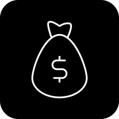 Income Business icon with black filled line style. money, finance, investment, payment, cash, exchange, bank. Vector illustration