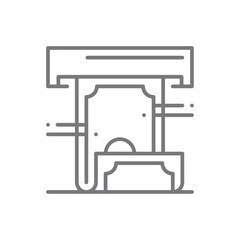 Withdraw Business icon with black outline style. money, cash, payment, pay, financial, transfer, transaction. Vector illustration