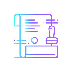 Contract Business icon with blue duotone style. contract, agreement, document, signature, deal, legal, concepte. Vector illustration