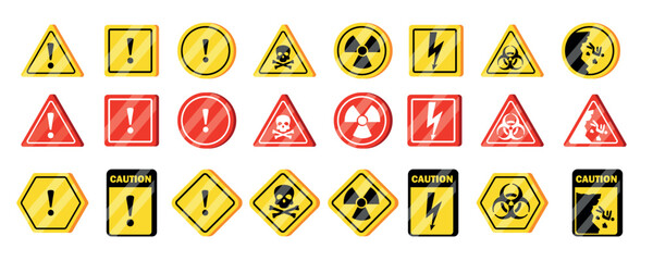 Danger signs safety symbol alert icon vector image 