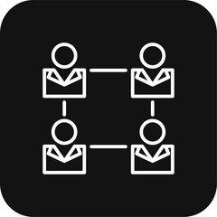 Meeting Business icon with black filled line style. communication, teamwork, conference, group, partnership, presentation, discussion. Vector illustration