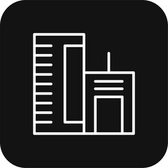 Building Business icon with black filled line style. construction, government. Vector illustration