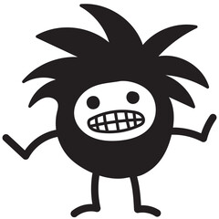 Cute Monsters Cartoon Silhouette
