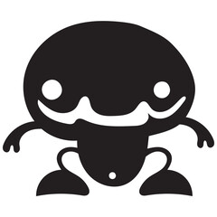Cute Monsters Cartoon Silhouette