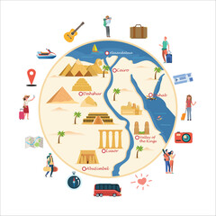 Fototapeta premium Design Egypt Travel and Landmark Concept 