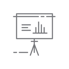 Presentation Business icon with black outline style. teamwork, set, group, meeting, line, management, office. Vector illustration