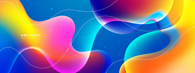 Bright Colorful Wave Fluid with sparkling design background