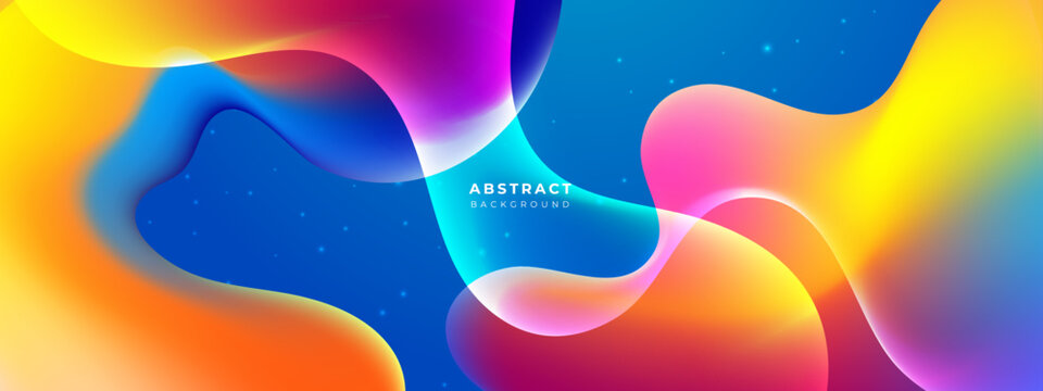 Bright Colorful Wave Fluid With Sparkling Design Background