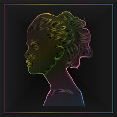 Obraz premium Creative gradient silhouette of a girl. Template for interior, print, decoration and creative idea