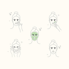 Vector Art Depicting Various Skin Issues, Vector-Based Guide to Skin Problems, Illustrated Vector Guide to Skin Conditions