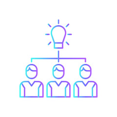 Brainstorming Team work icon with blue duotone style. idea, concept, strategy, solution, planning, creative, innovation. Vector illustration